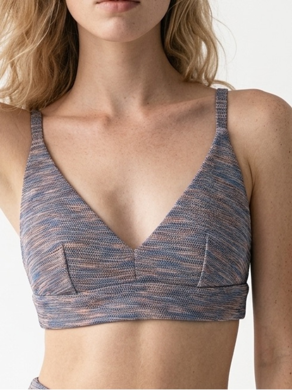 Aerie the scoop swim top ribbed‎ blue and pink size XL
